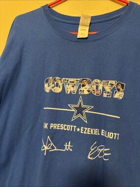 Gildan Blue Cowboys Prescott & Elliott Graphic Tee